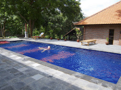 in his pool
