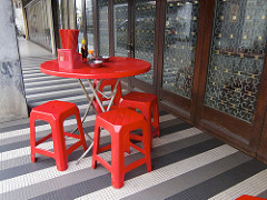 food stall table