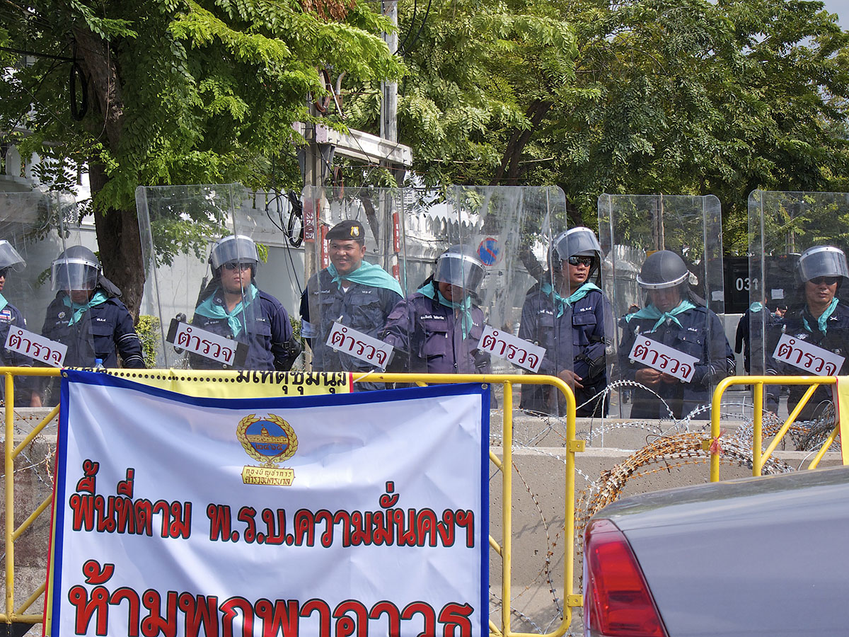Police blocking streets in Bangkok